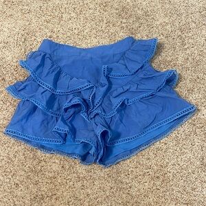 Blue ruffle skort, size S